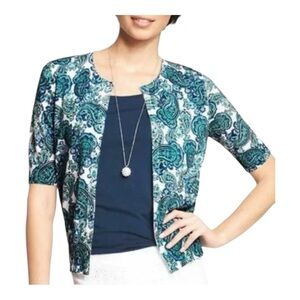 ANN TAYLOR Womens Size XXS Lightweight Short Sleeve Cardigan Sweater
